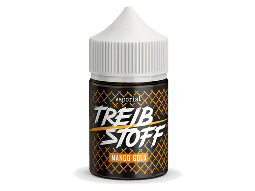Vape-Treibstoff Mango Gold Flasche, aromatischer E-Liquid Geschmack, angenehmer Mango-Duft, ideal für E-Zigaretten, qualitativ hochwertiges Vape-Produkt, innovative Liquidsorten.