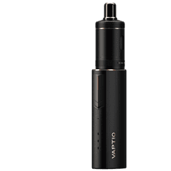 Vaptio Vapelink E-Zigarette, modernes schwarzes Design, ideal für Dampfer, einfache Bedienung, wiederaufladbar, kompakt und leicht.