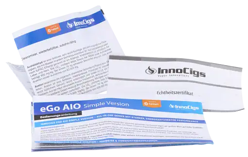 InnoCigs eGo AIO Simple E-Zigaretten Set 8 EGo AIO e-Zigaretten Kit, einfache Bedienung, tragbar und energieeffizient, inklusive Authentizitätszertifikat, für Dampfer und Einsteiger, hochwertiger Dampfgenuss.