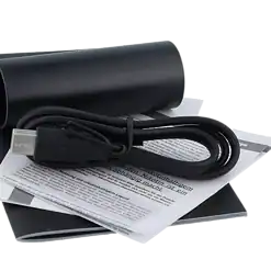 Lost Vape Thelema Solo 100 Watt 15 LED-Lampe mit Kabel, schwarzes Stromkabel und Bedienungsanleitung, kompatibel mit Nikon-Kameras, energiesparend und langlebig.