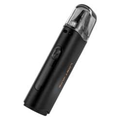 Kabelloser Vaporizer für E-Zigaretten, tragbares und kompaktes Design, schwarz, mit Ein-/Ausschalter und transparentem Tank. Ideal für einfaches Dampfen unterwegs.
