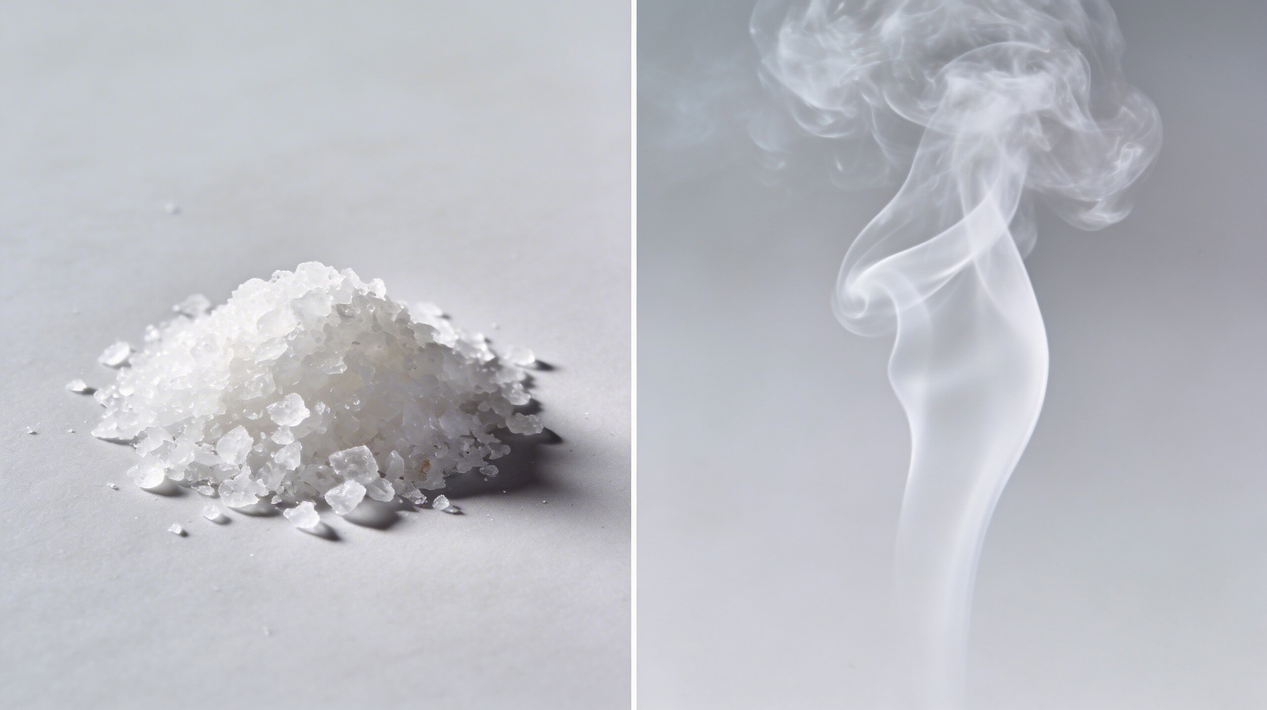 Nahaufnahme von Nikotinsalz und normalem Liquid, zeigt die Unterschiede in Textur und Dampfentwicklung.
