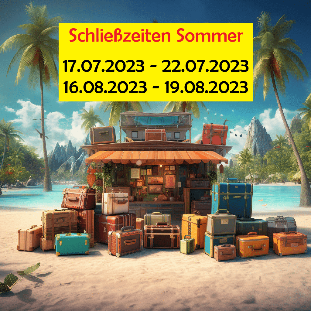 Koffer und Reisetaschen am Strand mit Palmen und Ozean, Urlaubszeit Sommer, Reisezeit, Koffer-Verkauf, Sommerurlaub, Flugreise, Gepäck, Strandurlaub, Ferien, Reisevorbereitungen, Outdoor-Abenteuer, Reisegepäck, Urlaub, Sommerferien, Asset, Reisezubehör.