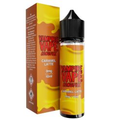 Vampire Vape Longfill E-Liquid Caramel Latte, 10ml Flasche, für Dampfer, süßer Vanille-Karamell-Geschmack, ohne Nikotin, 0mg Nikotin, ideal für Selbstmischer, Vape-Zubehör.
