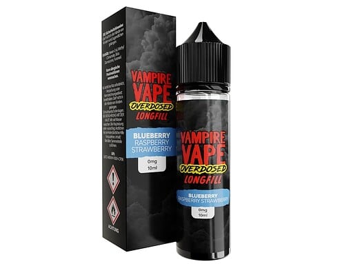 Vampire Vape Overdosed Longfill E-Liquid, Blueberry, Himbeere, Erdbeere, 10ml, Nikotinfrei, für E-Zigaretten.
