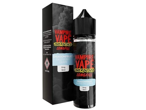 Vampire Vape Overdosed Longfill E-Liquid in Geschmack Dragonfruit Raspberry Grape, 10ml, Nikotinfrei, für Dampfer.
