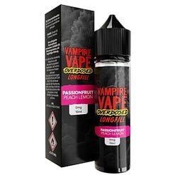 Vampire Vape Overdosed Longfill Passionsfrucht Pfirsich Zitrone 10ml, E-Liquid für E-Zigaretten, fruchtiger Geschmack, auffälliges Design, hochwertige Liquids, Dampfgenuss, ideal für Dampfer, Nikotinfrei, bequem zu verwenden, langlebig.