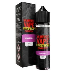 Vampire Vape Overdosed Longfill E-Liquid Pinkman, 10ml, nikotinfrei, für Aromatisierung von E-Zigaretten, kreatives Vaporizzieren, Geschmack: Pink, schwarzes Design, auffälliges Etikett, Vape-Zubehör.