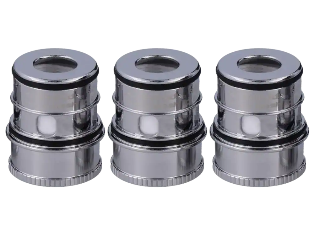 Vapefly Kriemhild Single Mesh 0,2 Ohm Head 2 Attraktive Edelstahl-Miniatur-Schraubenkappen, 3 Stück, für dekorative und funktionale Zwecke.