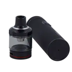 Akkutraeger für Staubsauger, schwarz, inklusive transparentem Staubbehälter und Filtersystem.