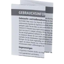 Ventiles Gebrauchsinformation zum sicheren Aufladen von E-Zigaretten, mit Hinweisen zur Batteriepflege und Vermeidung von Schäden, um die Nutzung sicher und effizient zu gestalten.