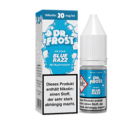 Nikotinfreier E-Liquid Dr. Frost Blue Razz, 10ml Flasche, Geschmacksrichtung Beeren, für E-Zigaretten, intensiver Fruchtgeschmack, geeignet für Vape-Liebhaber, ohne Nikotin, cooles Design.