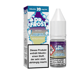 Nikotin E-Liquid Dr. Frost Ice Cold Honeydew Blackcurrant, 20mg/ml, 60ml Flasche, with Warnhinweis auf Abhängigkeit, trendiges Design, für E-Zigaretten, Geschmackskombination aus Melone und schwarze Johannisbeere, hochwertige Qualität.