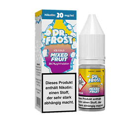 Atemberaubend gestaltete E-Zigarette mit Dr. Frost Liquid, die als "Mixed Fruit" mit Nikotingehalt von 20 mg/ml punktet. Perfekt für fruchtigen Geschmack und starken Nikotin-Kick.