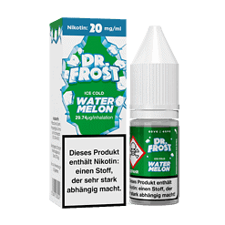 Nikotin Liquid Dr. Frost Water Melon, E-Liquid für Vape, 20 mg/ml, 10ml Flasche, Menthol Wassermelone Geschmack, stark nikotinhaltig, e-Zigaretten Zubehör, cooles Design, für Dampfer, Fruchtig, Erfrischend.