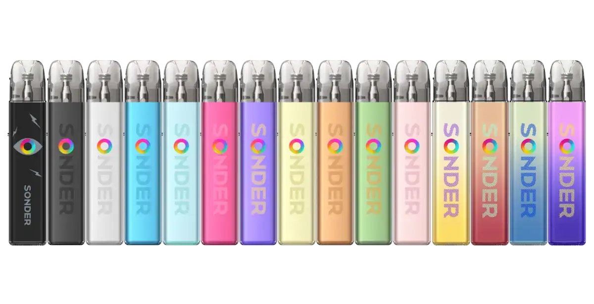 GeekVape Sonder Q 2 E-Zigaretten Set 2 Farbenfrohe Vegan-Glaspfeife mit bunter Logo im Sortiment, wiederverwendbar und stylisch, ideal für entspannte Genussmomente, nachhaltiges Raucherzubehör, langlebig und modern.