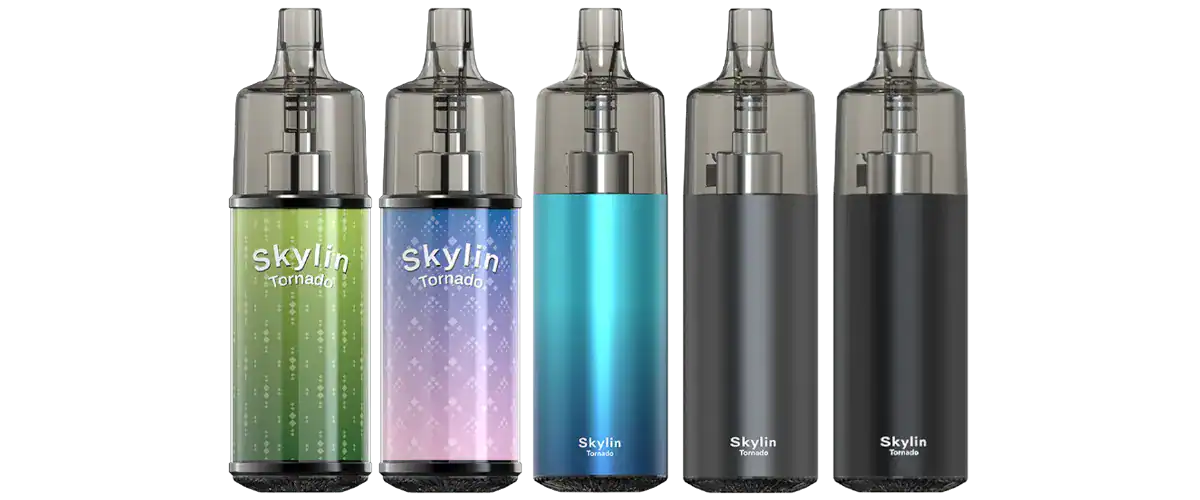 Flasche mit metallicsierten Sprühkopf in fünf Farben, Skylin Tornado Produktlinie.