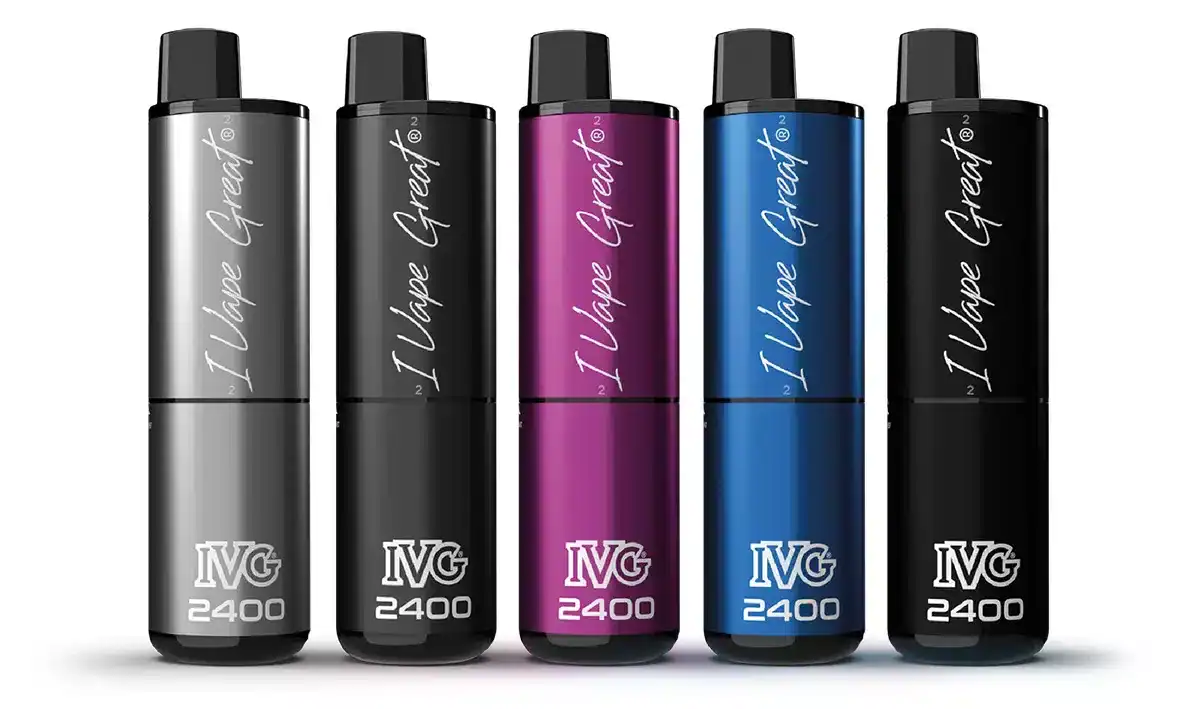 IVG - 2400 Akku 1000 mAh 2 Vape-Gel blauer, schwarzer, pinker, grauer, schwarzer Akku im Set, langlebig und wiederaufladbar, für E-Zigaretten geeignet, hochwertige Verdampfer, moderne Design, starker Dampfausstoß, Premium-Qualität, Sicherheit.
