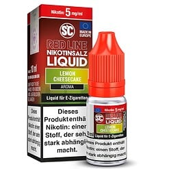 Nikotingehalt 5 mg/ml, Zitronen-Käsekuchen Geschmack, Liquid für E-Zigaretten, 10 ml Flasche, SC Red Line Nikotinsalz Liquid, made in Europe, Aromatisiertes E-Liquid, stark abhängig machend, Produkt für Dampfer.