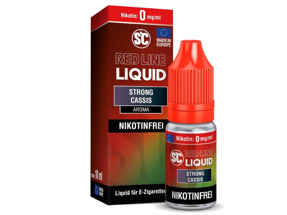 SC - Red Line - Strong Cassis V2 - Nikotinsalz Liquid 1 Säurefreier Liquid für E-Zigaretten, Geschmack: Starker Cassis, 10 ml Flasche, nikotinfrei, europäisches Produkt, ideal für aromatische Dampferlebnisse.