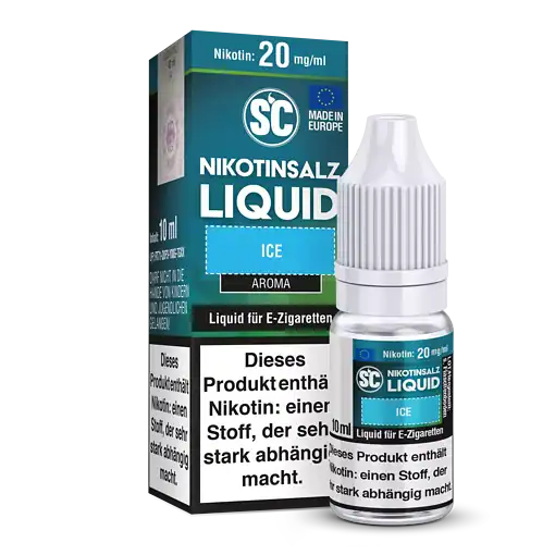 Nikotinsalz Liquid ICE 10 ml Nikotin 20 mg/ml, E-Zigaretten Liquid, Aroma für E-Zigaretten, in praktischer Verpackung.