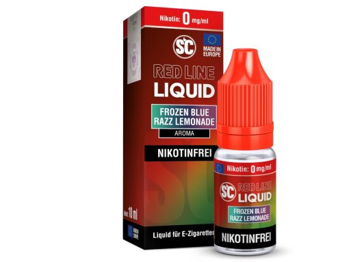 Knoblauchartiger E-Liquid für E-Zigaretten, nikotinfrei, 10 ml, Frozen Blue Razz Lemonade Aroma, Red Line Liquid, für Dampfer, geschmacksintensiv und aromatisch, ohne Nikotin, ideal für Vape-Liebhaber.