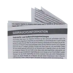Gebrauchsanweisung für E-Zigaretten und E-Liquids, detaillierte Anleitung, Sicherheitshinweise, Reinigungstipps, Zubehör, Warnhinweise vor Gefahren, Hinweise zur Lagerung, Raucherentwöhnung, alternativer Dampfgenuss, Akkupflege, Impfpapiere, Produktinformationen.