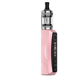 E-Zigaretten-Vape mit pinkem Gehäuse und Digitaldisplay, tragbar und modern.