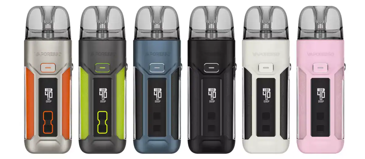 Vape-Device in verschiedenen Farben, tragbares E-Zigaretten-Modell mit digitalem Display, für intensive Dampf- und Geschmacksentwicklung, ideal für Einsteiger und Fortgeschrittene.