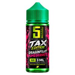5EL Tax Edition Dragonfruit Pomegranate: 3 ml Aroma mit Drachenfrucht, herbem Granatapfel und Frische in der 90 ml Flasche. Nur gemischt verwenden.