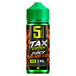 5EL Tax Edition Juicy Peach Ice: 3 ml Aroma mit saftigem Pfirsich und Kühle in der 90 ml Longfill-Flasche. Nur mit Basis und Shots gemischt verwenden.