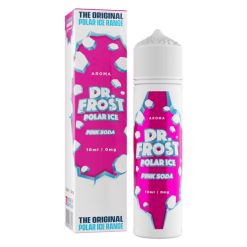 Dr. Frost Polar Ice Pink Soda – Longfill-Aroma mit kühler Traubenlimonade, roten Beeren und Cooling. 10 ml Konzentrat in 60 ml Flasche, zum Auffüllen mit Base und optionalen Nikotinshots. Nicht unverdünnt verwenden. Jetzt im letz-go-shop.de bestellen.