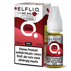 Entdecken Sie das das unverwechselbare Kribbeln auf der Zunge beim ersten Schluck eisgekühlter Cola mit Elfliq Cola von ELFBAR.
