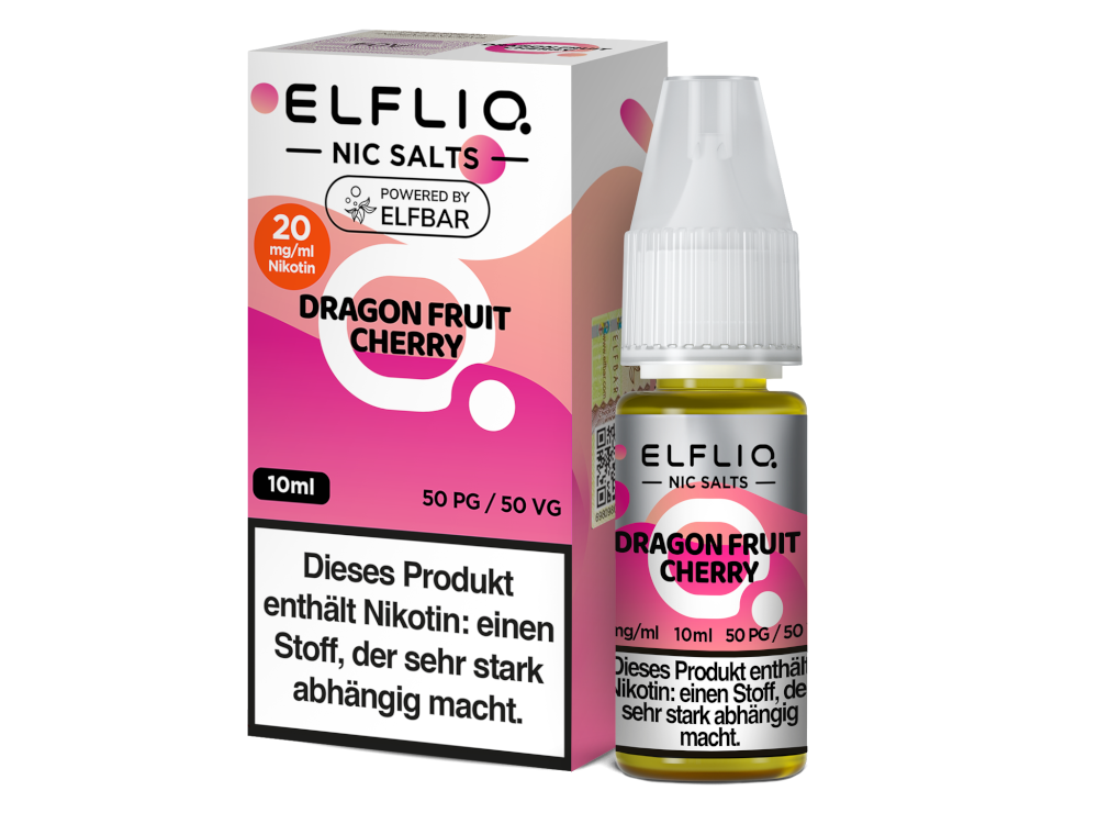 ELFLIQ - Dragon Fruit Cherry - Nikotinsalz Liquid 1 ELFLIQ Dragon Fruit Cherry: Nikotinsalz-Fertigliquid mit exotischer Drachenfrucht und saftiger Kirsche. 10 ml, 50/50 PG/VG, in 10 und 20 mg/ml für Pod-Systeme.