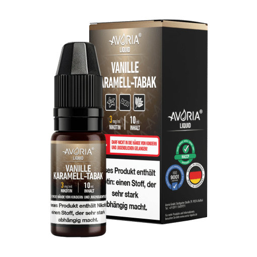 Avoria Vanille-Karamell-Tabak E-Zigaretten Liquid