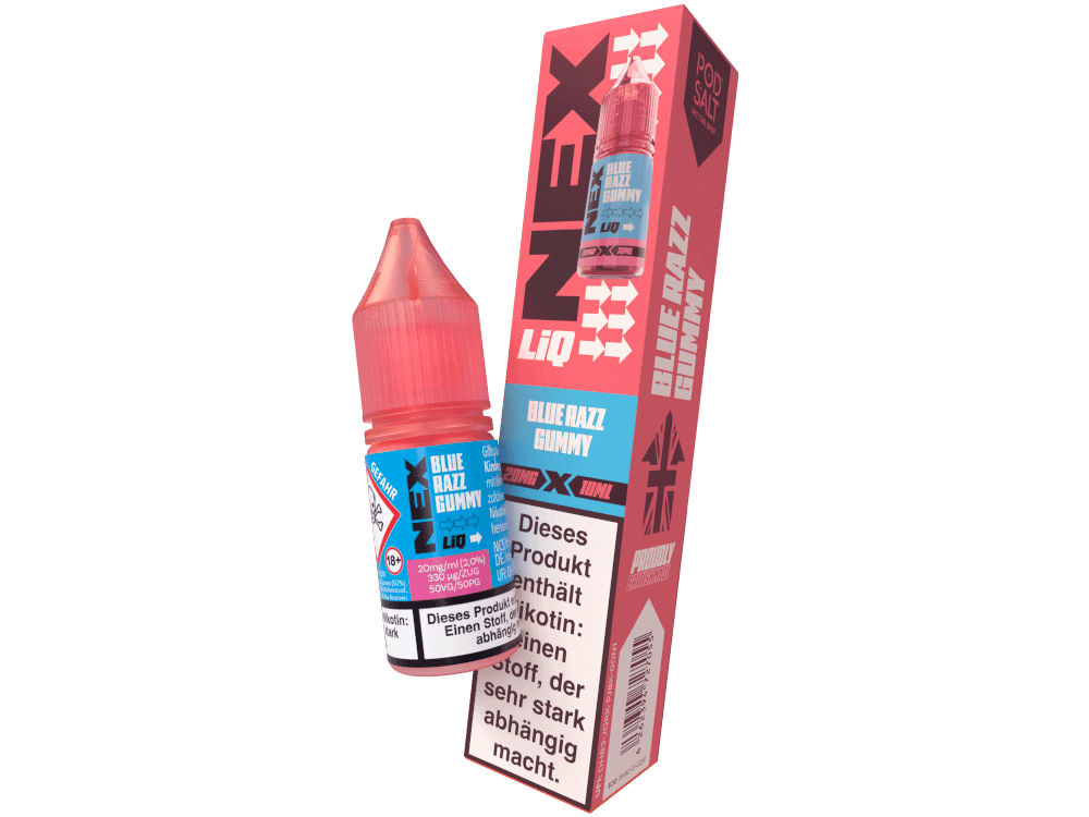 Pod Salt - NexLiq - Blue Razz Gummy Nikotinsalz Liquid 1 Pod Salt - NexLiq - Blue Razz Gummy Nikotinsalz Liquid