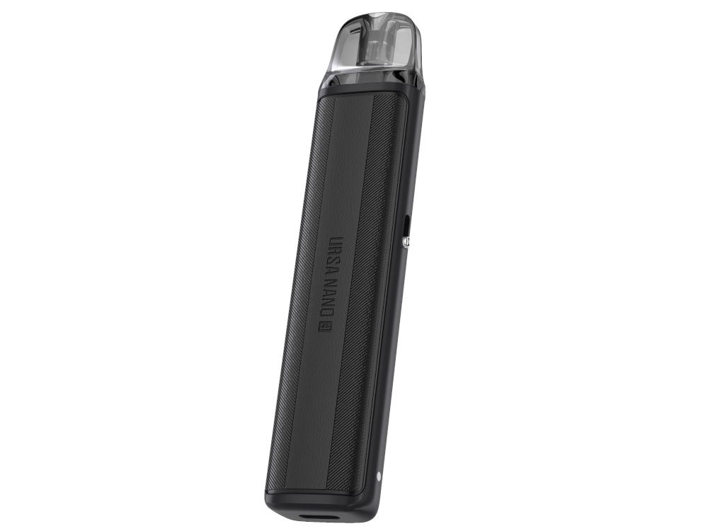 Lost Vape Ursa Nano 3 Pod E-Zigaretten Set 1 Vape-Pen mit schwarzem Design und transparentem Mundstück.