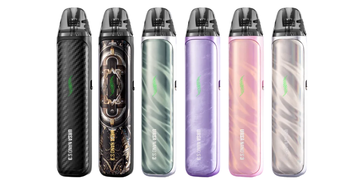 Lost Vape Ursa Nano S3 E-Zigaretten-Set 10 Das Lost Vape Ursa Nano S3 Pod Kit mit 1600 mAh Akku, 30 Watt Leistung und Ursa V3 Cartridge bietet einfache Handhabung, Top-Filling und präzise Airflow für MTL Dampfen.