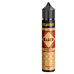 Revoltage BASED American Pie – 60-ml-Longfill mit 5 ml hochkonzentriertem Apfelkuchen-Aroma. Ofenwarmer Apfel, Zimt und Butterteig in einem ausgewogenen Dessert-Profil. Einfach mit Base und Nikotinshots auffüllen und dampfen. Jetzt im letz-go-shop.de bestellen.
