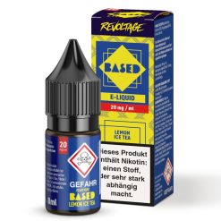 Revoltage BASED Lemon Ice Tea Liquid – 8 ml Hybrid Nikotinsalz mit Zitronen-Eistee-Aroma. Erhältlich in 0, 10 und 20 mg/ml. Fertig gemischt, sofort einsatzbereit für die E-Zigarette. Jetzt bei LETZ Go entdecken.