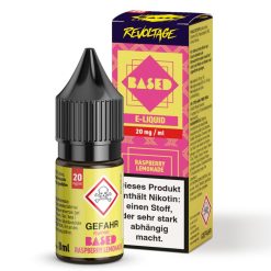 Revoltage BASED Raspberry Lemonade Liquid – 8 ml Hybrid Nikotinsalz mit Himbeer-Limonaden-Aroma. Erhältlich in 0, 10 und 20 mg/ml. Fertig gemischt, sofort einsatzbereit für die E-Zigarette. Jetzt bei LETZ Go entdecken.