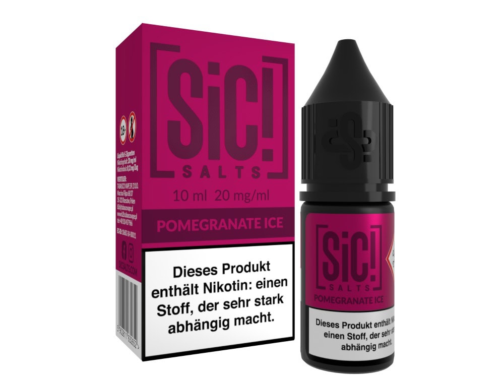SiC! Salts Pomegranate Ice Nikotinsalz Liquid 1 Sic! Salts Pomegranate Ice Nikotinsalzflasche, 10 ml, stark.