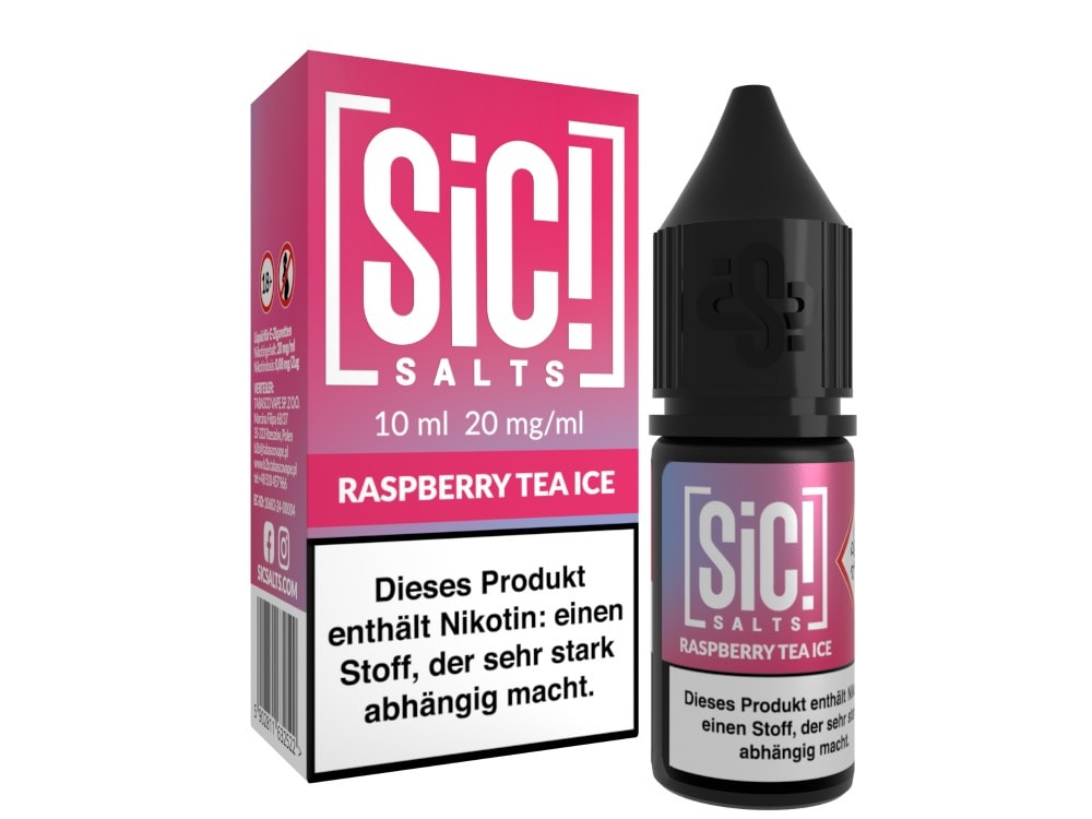 SiC! Salts Raspberry Tea Ice Nikotinsalz Liquid 1 SIC! Salts Raspberry Tea Ice E-Zigaretten-Aroma, 10ml Flasche, starkes Nikotin.