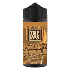 TNYVPS Creamy Crumbles Longfill Aroma mit Cappuccino-, Karamell- und Keksnote. 100ml Flasche mit 10ml bereits enthaltenem Aroma, einfach mit Base und Nikotinshot auffüllen. Reifezeit ca. 3–7 Tage für vollen Geschmack. Jetzt entdecken!