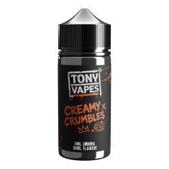 TNYVPS Creamy Crumbles von Tony Vapes: samtiger Cappuccino mit Karamell, knusprigem Keks und Röstaroma. 10 ml Longfill-Aroma in der 100-ml-Flasche. Jetzt ansehen.