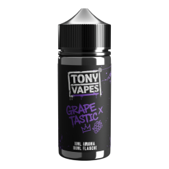 TNYVPS Grapetastic von Tony Vapes: saftige Traube, Apfel, schwarze Johannisbeere und dezente Frische. 10 ml Longfill-Aroma in der 100-ml-Flasche. Jetzt ansehen.