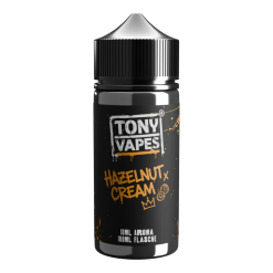 TNYVPS Hazelnut Cream von Tony Vapes: kräftige Haselnuss, cremige Vanille und frischer Joghurt. 10 ml Longfill-Aroma in der 100-ml-Flasche, vorgereift. Jetzt ansehen.