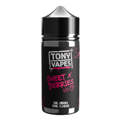 TNYVPS Sweet Berries von Tony Vapes: süße Brombeere, Heidelbeere, Himbeere und Erdbeere ohne Kühlung. 10 ml Longfill-Aroma in der 100-ml-Flasche. Jetzt ansehen.