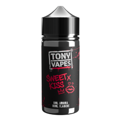 TNYVPS Sweet Kiss von Tony Vapes: süße Banane, saftige Erdbeere und exotische Mango. 10 ml Longfill-Aroma in der 100-ml-Chubby-Gorilla-Flasche. Jetzt ansehen.