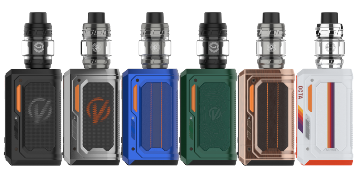 Vaporesso Armour Octa Set: 220-Watt-Mod mit AXON 3.0 Chip, BOOST-Modus und IP6X/IPX8/IPX9K-Schutz, kombiniert mit dem iTank T Dual Mesh Clearomizer (6 ml). Inklusive GTi Dual Mesh Coils (0,2 und 0,4 Ohm) für DL-Dampfen sowie Ersatzglas, Dichtungsringen und Tankschutz. Jetzt im Onlineshop bestellen.